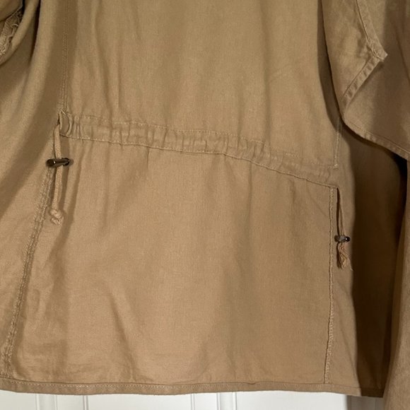 Jules & Leopold Woman Tan Linen Blend Open Blazer - Picture 4 of 5